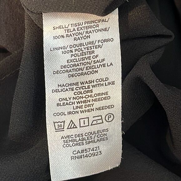 LOFT Womens Embroidered Lace Trim Spaghetti Strap Slip Mini Dress Black Medium - Picture 7 of 9